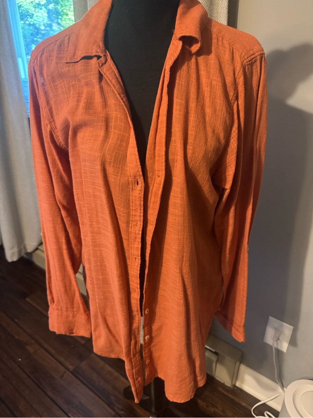 Abercrombie & Fitch Orange Button-Down Shirt